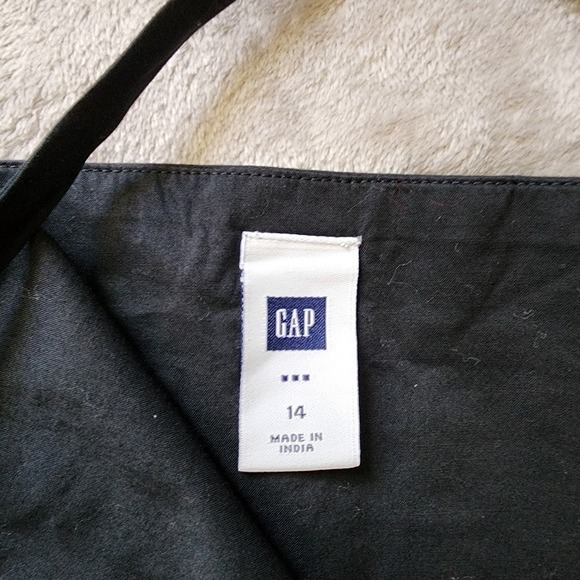 GAP Dress Women's Size 14 Black Pleated Hem A-Line Adjustable Straps Cotton LBD - Picture 5 of 7